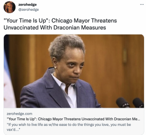 Chicago Mayor Threatens Unvaxxed